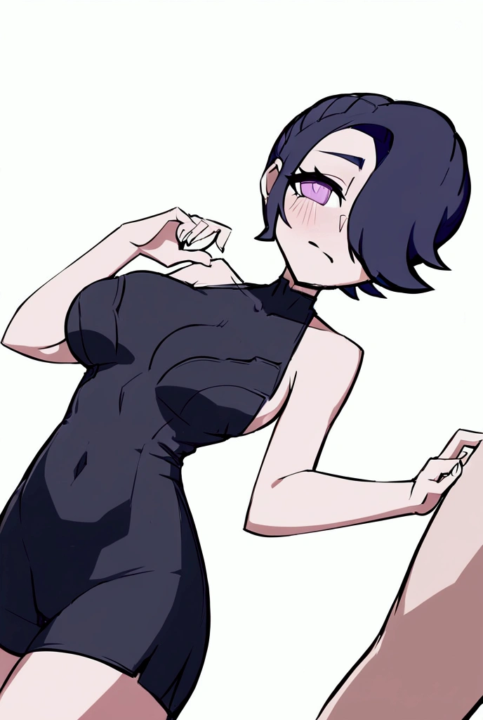 good quality,1 girl,shorth hair,cabelo roxo,bunny ears,mixed with hair,pixie style,slim,medium breasts/big teats,no clothing,doggy style,nfw,with intimacy for the camera, being fucked by a thin man with a thick dick,no face showing