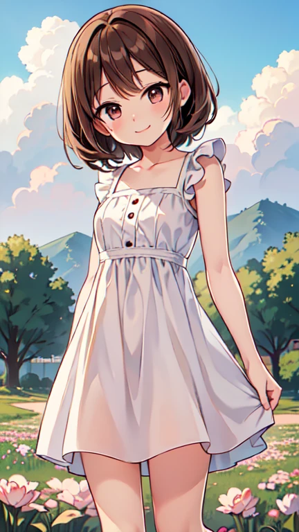 1,000,000.Short brown hair), Staring at us from the front,Beautiful brown hair, Clear brown eyes, A little thick,Small breasts,Small butt,(((Teasing Smile))),
Best Quality, masterpiece, Ultra-high resolution, 8k,,Spring Sky,((Spring Outfits)),Show anime style , One, Soft Line Art, Digital Enhancement, shojo anime touch, shojo manga core, Flowing fabric, close, Soft Drawing, Ultra HD digital anime art, Clear facial depiction, Highly detailed girl manga character art, Ultra-detailed manga style, Best Qualityの色, full body,
(Summer landscape,Cumulonimbus.Gingham check T-dress)