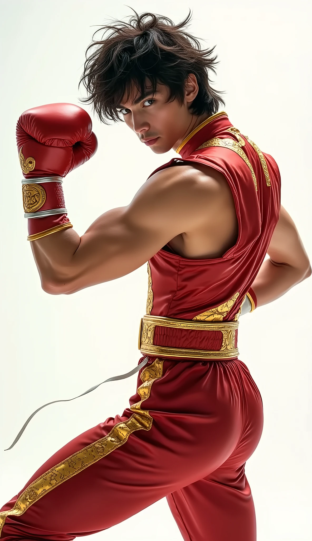 brown mushroom hair boxer, Brown eyes, White skin