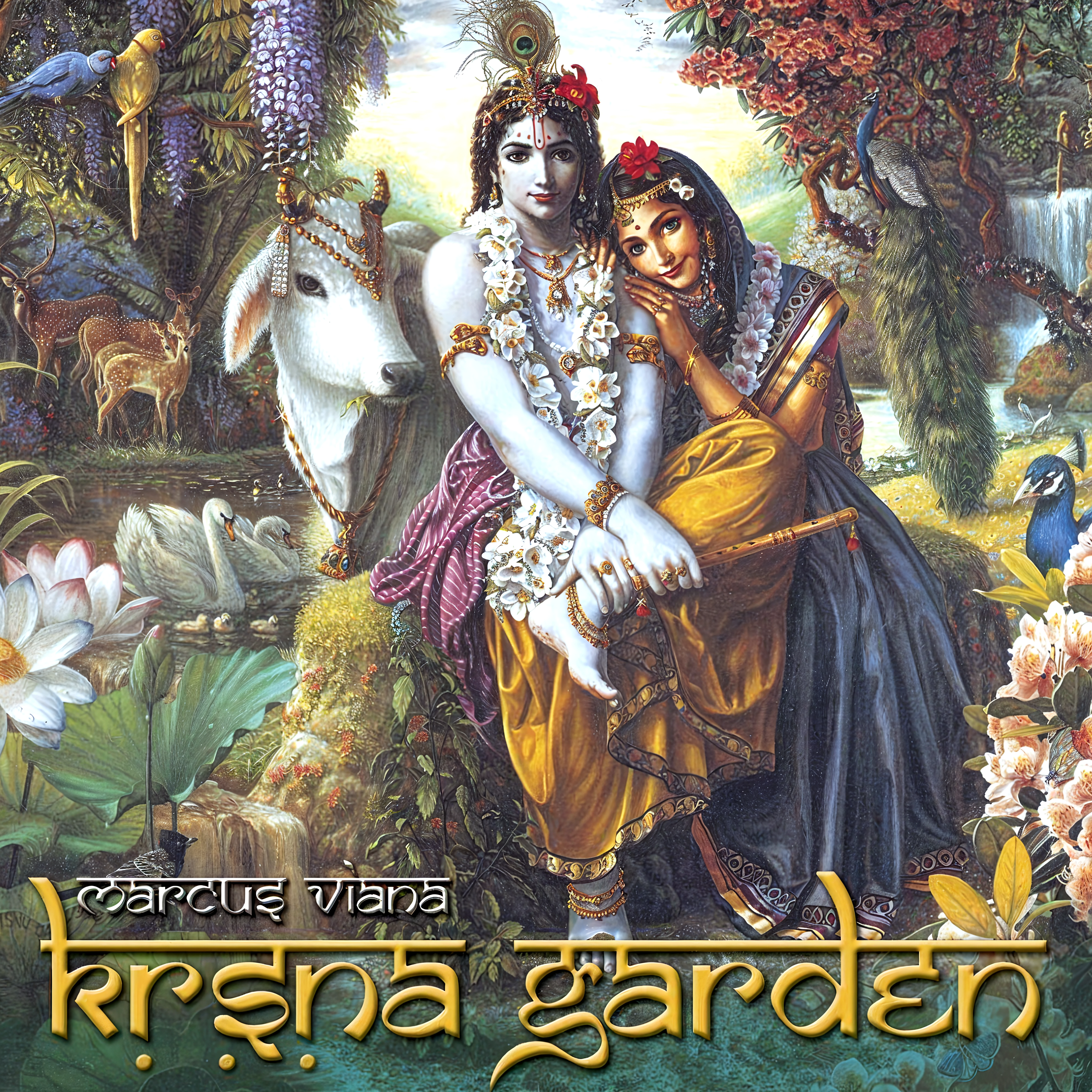 Make a DP of Radha Krishna text name with some colors and it should be bright and look stylish