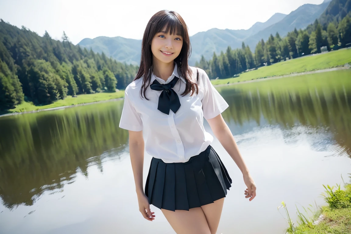 ((one Japanese schoolgirl)):1.8,((young body not fully matured)):2.7,sixteen years old,High school girl just after being raped,((on a stage built in a lake just below the surface)):2.8,((not wearing underwear)):2.9,((thighs spread wide in an indecent pose)):2.8,(((spread thighs wide in an indecent pose)):2.5, soaking wet from rain):2.5,open_stance,((big breasts)):1.2,cleavage,(full body shot):1.9,(Beautiful Woman with Perfect Style):1.3,(Beautiful Legs):1.3,(One Person, Slender):1.2,(Very Long Flowing Wet Black Hair):1.6,(Smiling slightly):1.4,(Very Fine Face and Skin Texture):1.2,(very fine),(long black hair):1.7,(wet hair):2.5,(light on face):1.4,(full body):1.8,(between_legs:1.5),bare feet,(toe-point:1.2),background beautiful lake,(best quality),8K,RAW,photo,highest_quality,masterpiece,realistic,photorealism:1.37,erotic,sexy High Resolution,Physically Based Rendering,Cinematographic Lighting,Raw,Real Photo,(Sharp Focus):1.2,(Full Length Image):1.9,(Full Length View):1.9,