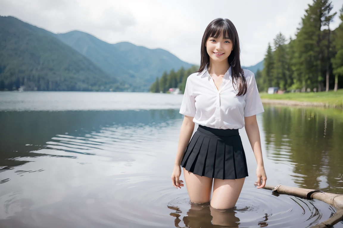 ((one Japanese schoolgirl)):1.8,((young body not fully matured)):2.7,sixteen years old,High school girl just after being raped,((on a stage built in a lake just below the surface)):2.8,((not wearing underwear)):2.9,((thighs spread wide in an indecent pose)):2.8,(((spread thighs wide in an indecent pose)):2.5, soaking wet from rain):2.5,open_stance,((big breasts)):1.2,cleavage,(full body shot):1.9,(Beautiful Woman with Perfect Style):1.3,(Beautiful Legs):1.3,(One Person, Slender):1.2,(Very Long Flowing Wet Black Hair):1.6,(Smiling slightly):1.4,(Very Fine Face and Skin Texture):1.2,(very fine),(long black hair):1.7,(wet hair):2.5,(light on face):1.4,(full body):1.8,(between_legs:1.5),bare feet,(toe-point:1.2),background beautiful lake,(best quality),8K,RAW,photo,highest_quality,masterpiece,realistic,photorealism:1.37,erotic,sexy High Resolution,Physically Based Rendering,Cinematographic Lighting,Raw,Real Photo,(Sharp Focus):1.2,(Full Length Image):1.9,(Full Length View):1.9,