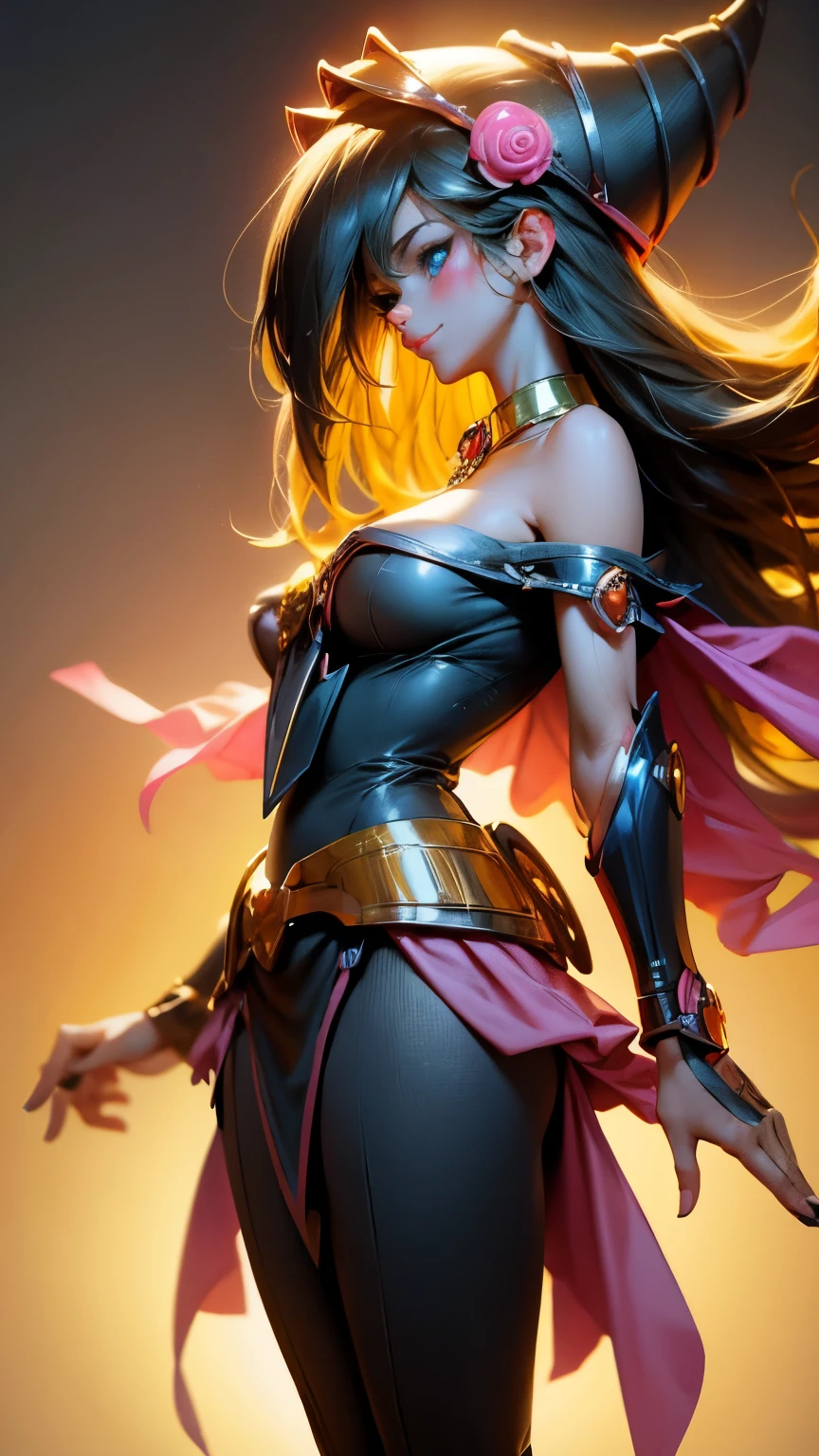 (Obra maestra:1.2), (La mejor calidad:1.2), perfect lighting, Chica Maga Oscura lanzando un hechizo, flotando en el aire, tetas grandes, escote, desde arriba, Destellos de magia. Luces artificiales. Pose sexy y sexy