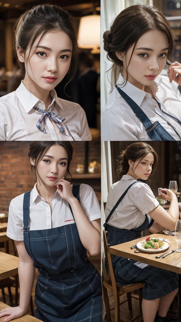 Waitress、Waitress、Waitressだよ❗️(8k, RAW Photos, 最high quality, masterpiece: 1.2), (Realistic, photoRealistic: 1.37), 1 歩道に立っているWaitressのを着た女性, ,Ultra Mini Skirt、 Professional Writing, Photon Mapping, , Italyのの女性, Torn, Sommelier、,Italy、Italy、Easy to wear、 Ultra compact uniform、,At a fine dining restaurant， 胸がbig、Incredibly beautiful face、masterpiece, 最high quality, high quality, High resolution, big , (Face close-up),Working in a restaurant、Carrying tableware、Hair is tied up、Updo、Playmate proportions、エロスWaitress、Please tie your hair tightly、Expose as much skin as possible、、The ultimate revealing outfit、Hair combed back、Infinite Strip、Hair combed back、oh、Nipple poking stimulation、Tingling in the nipples、Anal feels good、Checked clothes,Checker Mode、Intricately checked uniform、Erotic Appeal Posing、