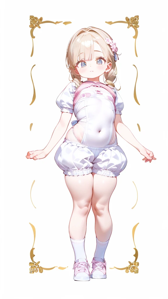 Thick thighs,Nahida,, child, ,child, flat chest, fullbody, head to toe capture on the frame,thick thighs, thick thigh, lolitoes, thick thighs, bloomers,standing straight,white background, cute girl, cute  , one piece uniform 