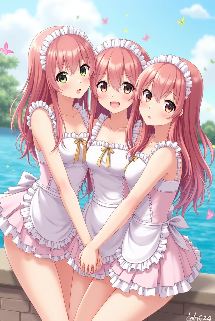 {{{masterpiece}}}, hyper quality, very delicate eyes, beautiful 들판, beautiful 하늘, {{{Legs wide apart}}}, Smiling broadly, best quality, {{beautiful}}, {{nipple}}, {{{pussy}}}, several angels, {{{Young girls in elementary school}}}, {{{Nude}}},