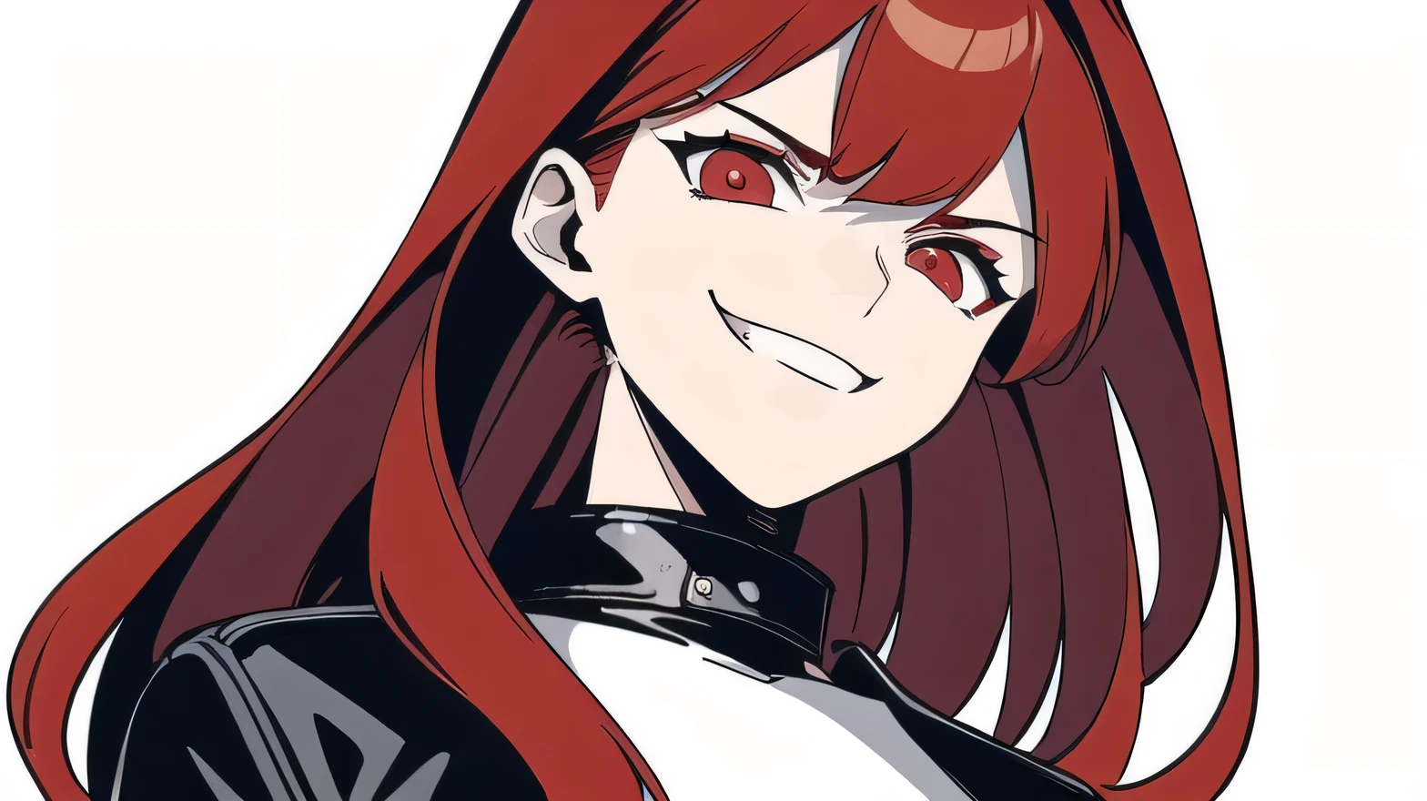 Mawshot of a woman, chubby, evil smirk, dominant stare, open mouth, tongue out