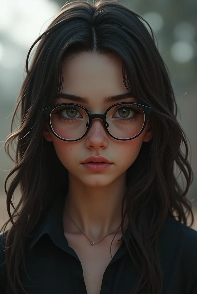 pimply girl with thick-rimmed glasses, Russian face, ugly, disheveled dirty hair, braces on teeth, torn underwear, rags, dirt, apocalyptic world, dramatic lighting, movie frame, professional photo --auto --s2