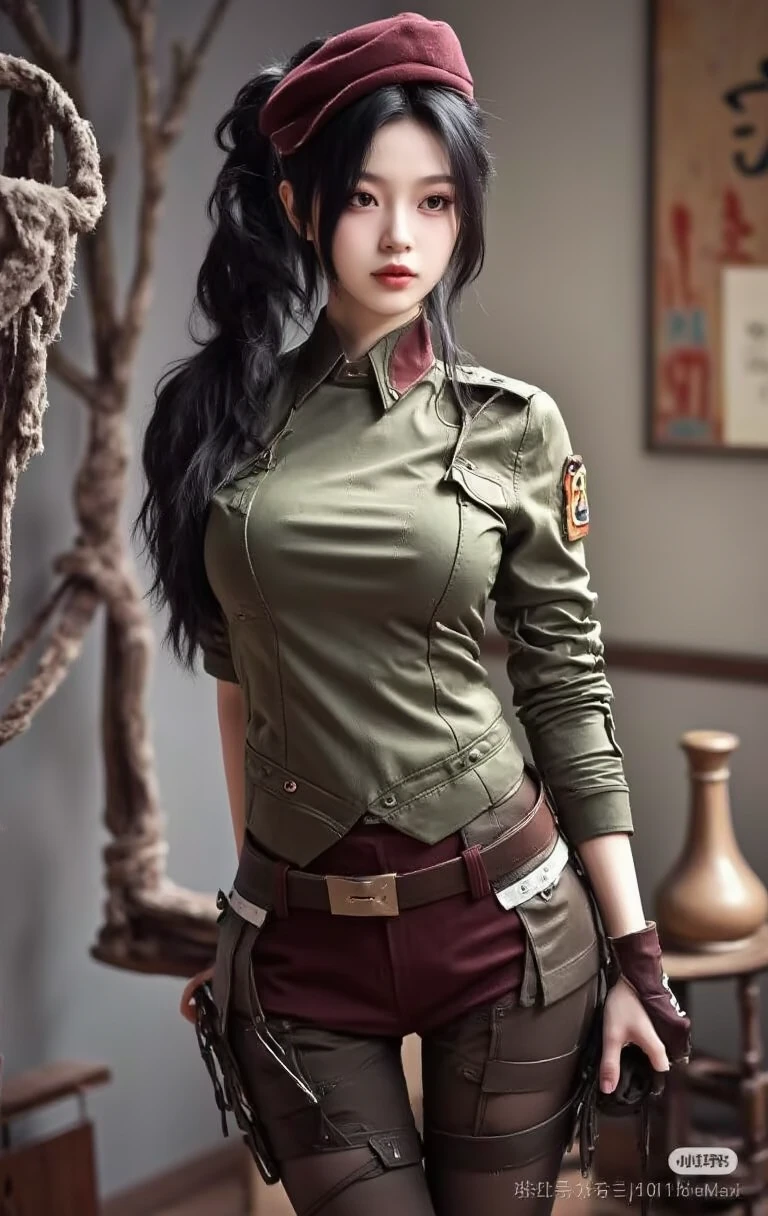 Make Nico Robin from one piece with a military suit