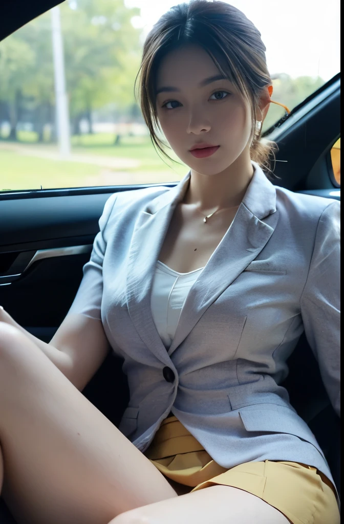 1girl, (uniform), standing, outdoors, detailed face, detailed eyes, big breasts, shiny skin, wet skin, open legs, looking at the audience,(8k, RAW photo, best quality, masterpiece: 1.2), (realistic, realistic: 1.37), ultra-high resolution