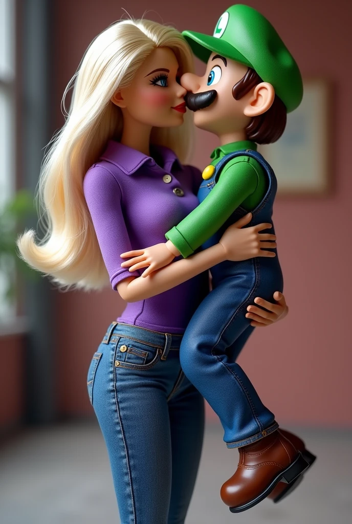 NSFW, perfect digital art rendering full body breed doggy Isabelle animal crossing very beautiful yellow skin flushed in green shirt with blue skirt with green tentacles holding in her ass munipla penetration with a man human race kissing her ultra realistic