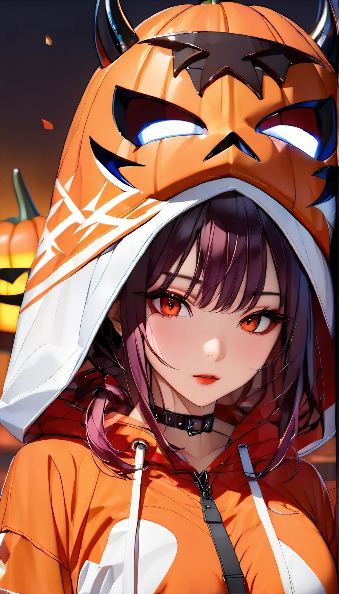 score_9, score_8_up, score_7_up, score_6_up, source_anime, BREAK masterpiece, close-up, Dynamic composition、Dynamic camerawork、Dynamic pose、(((Jack-o'-lantern,Halloween、Halloween Cosplay Party、Halloween party background、Little devil cosplay:1.3)))