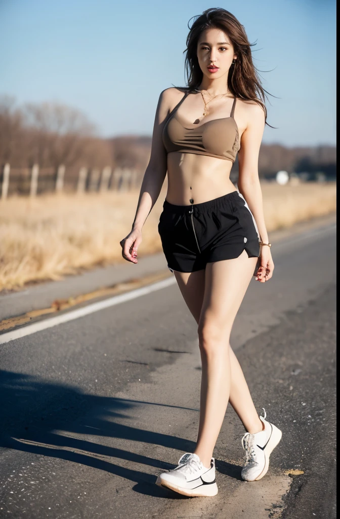 ((Full body)), 8K UHD, Raw photo, Japanese 24 year old female, Wandering eyes, hair messy, fullnude, Delicate figure,Short boots, hitornfreckles,Feminine pose (realisitic: 1.3), (Hi-Res: 1.4), (detail: 1.5), Dark mountain road,
masutepiece, Raw photo,Chinatsumura,A MILF