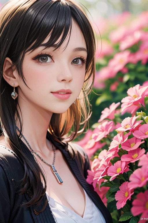 (RAW photo:1.2), (photorealistic:1.4),(intricate details:1.2),(masterpiece:1.3),(best quality:1.4), (ultra highres:1.2), cinema lighting, ultra high res,(detailed eyes),(detailed facial features),(detailed clothes features), young girl, white top, black skirt, garden background, white flower background, HDR, 8k resolution, looking at viewer, skin tight, (shiny skin),(slender girl), dreamlike, nsfw, white flowers, narrow waist, (extreme detailed illustration),straight hair, long hair, black hair, light red eyes, 1girl, cute, innocent, skinny body, breasts, small breasts, small_tits, flower hairpin, <lora:tifaMeenow_tifaV2:0.7>,