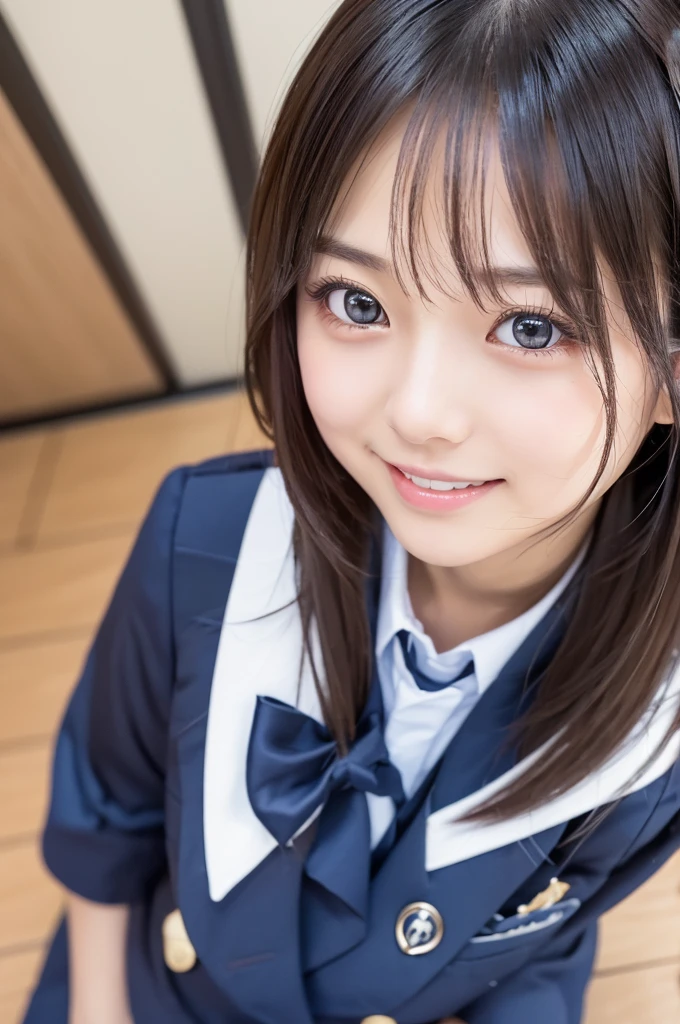 Browsing Caution,Photorealistic One Girl,Very detailedかわいい顔,Short Hair,Natural platinum silver hair,Bright big blue eyes,Droopy eyes,smile,Nordic beauty,high quality,最high quality,8k,Ultra-realistic,Very detailed,High resolution,High resolution修正,Masterpiece,(School uniforms:1.5),(Sexual climax:1.5)