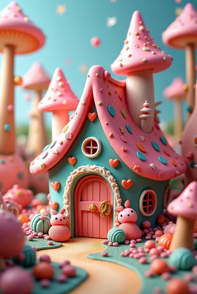 (masterpiece, best quality:1.2), (Candy House:Cute fairy tale world),handmade style