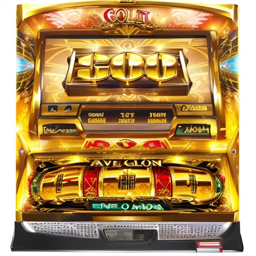 A gold slot machine with a gold pattern on the front, Heaven&#39;s Golden Gate!!!!!!!!, Vivid!!, God Machine, Exotic God Features, Holi Machine, Written by Kano Tan&#39;yū, Godlike design, Fruit Machine, by Hiroyuki Tajima, For AAA games, High resolution!!, Wang Chen