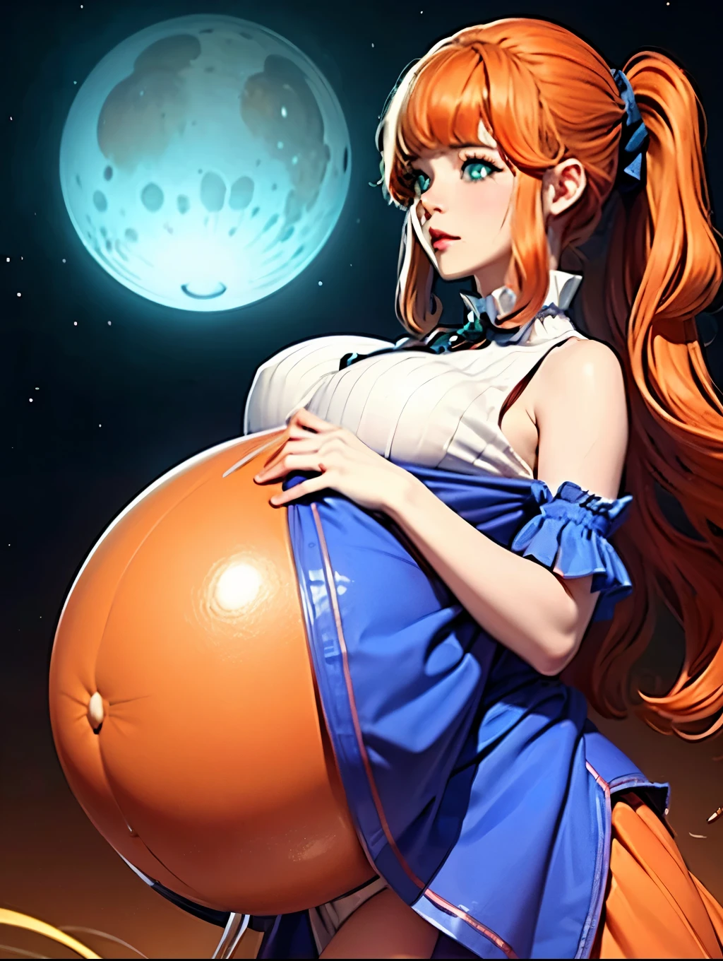 Old orange wig wavy hairbow ,Big Baby Bump pregnant , Big , nipple, cum,16 years girl, Big pregnant Belly, Big Pregnant girl, Largest Belly of Pregnant, Huge Pregnancy Belly, blue eyes, huge 9 months Pregnancy Belly, Guinevere from Mobile Legends Bang Bang, green eyes 