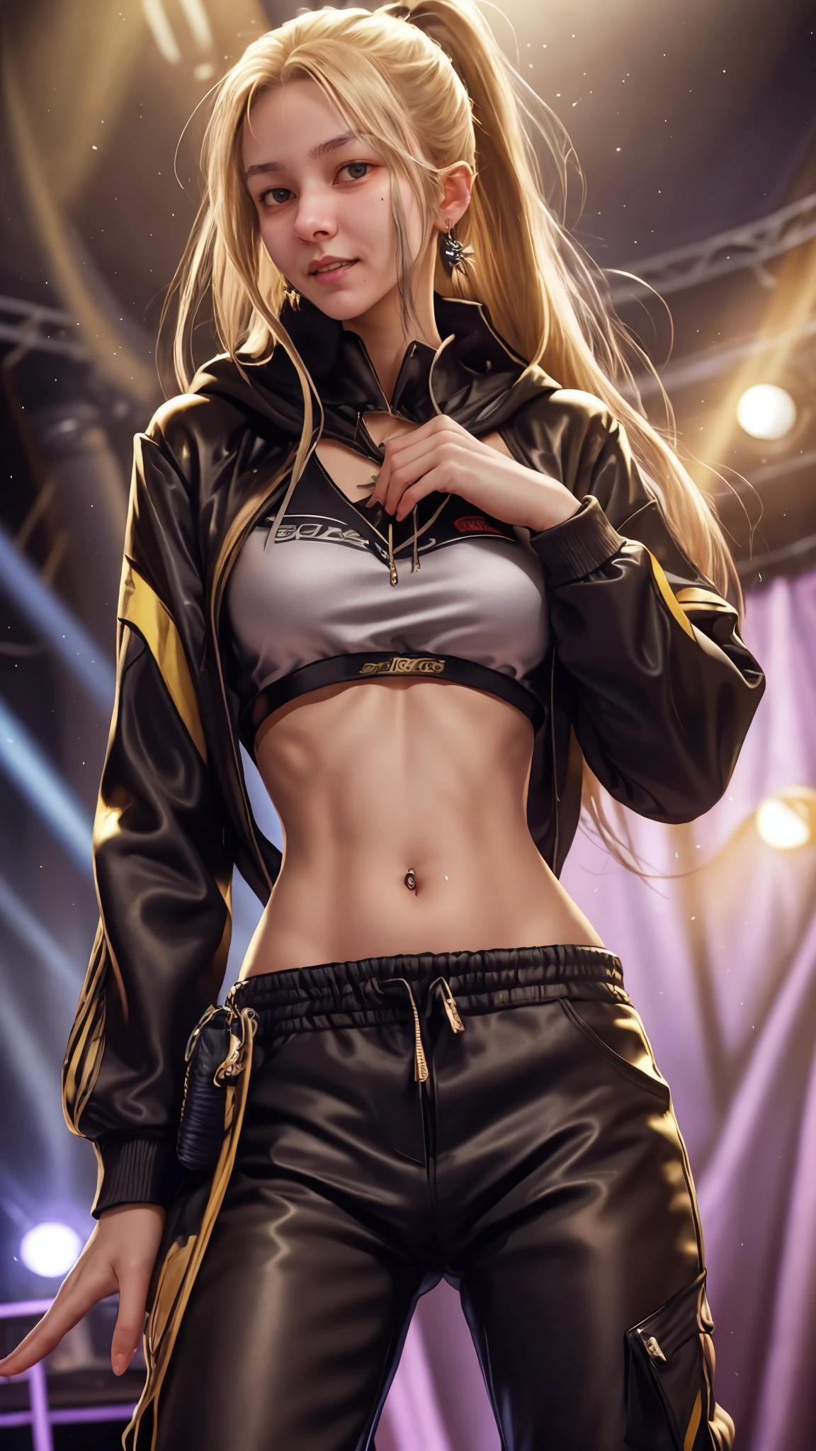 Best Sexy Big Breasts Athletic Body Gold Chain on Neck Nike Sneakers Balaclava Jacket Short. Branca nsfw