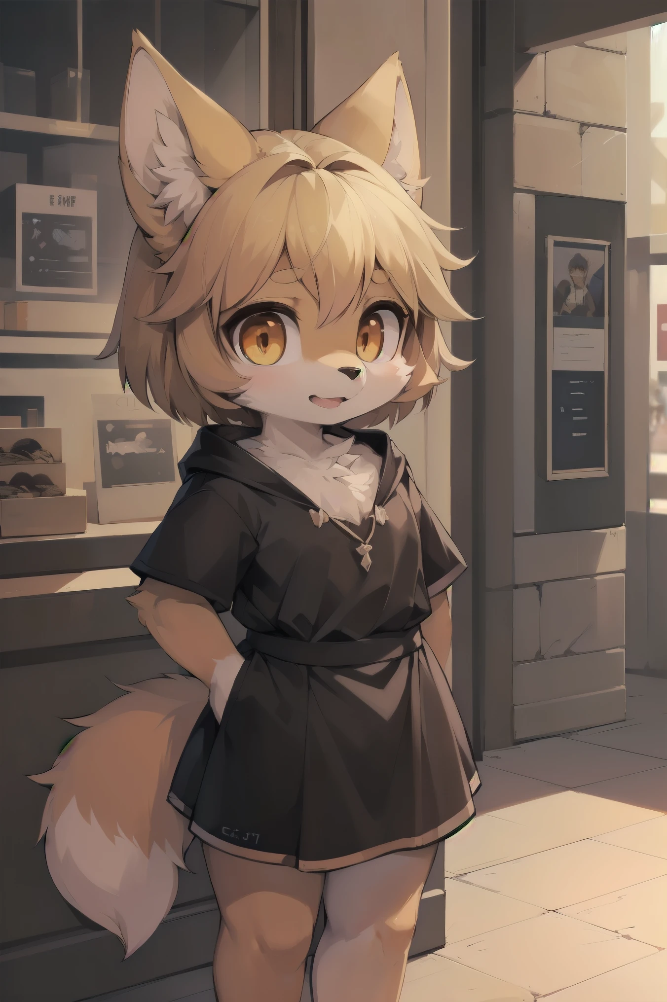 {nsfw:1.5},(furry art, Upload to E621:1.4),(fluffy human hairy:1.6),((young:1.7)),(small stature)(Furry Girl:1.7),Midnight City，shopping mall，like waiting for someone，In the corner，golden elements on fur，Black fur，Golden-orange eyes,Gradient pupils,shaggy,dingdall effect，movie lighting, 𝓡𝓸𝓶𝓪𝓷𝓽𝓲𝓬,Baroque style，Efficient texture, hyper HD, tmasterpiece,Award-Awarded, Best quality at best, 16k, A high resolution, high high quality