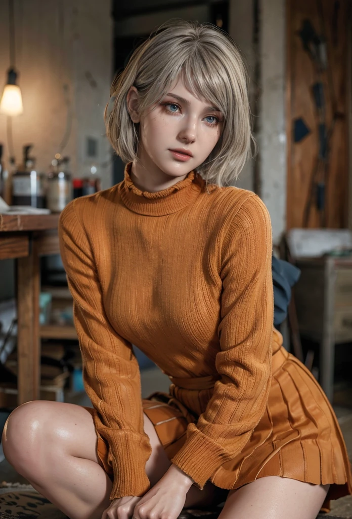 Ashley Grahan, blue eyes, (best quality, ultra-detailed), (realistic:1.37), beautiful and detailed face, ultra-realistic texture, delicate face, delicate body, red lipstick, long-lasting colors. high definition, 8K. expression with a sexy look