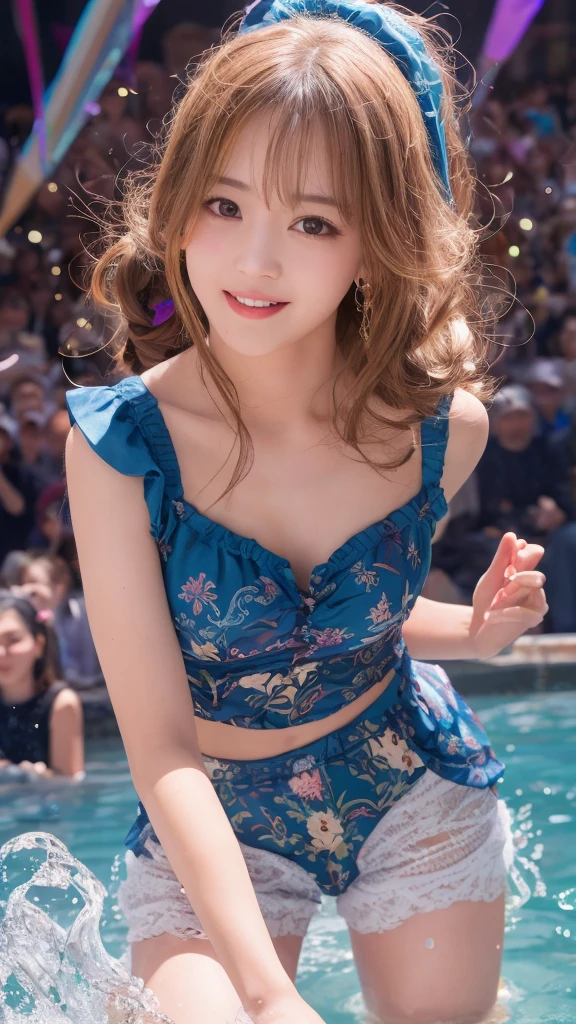 Leila (masterpiece), (Highest quality), (Very detailed),(Disheveled Hair),(shape), (1Girl), Beautiful details,Delicate and beautiful face,FloatinG,(hiGh saturation),(Colorful splashes),Colorful bubbles,(shininG),Focus on the face, sittinG inside a Glass ball, G;ass caGe, Golden stars and lanterns