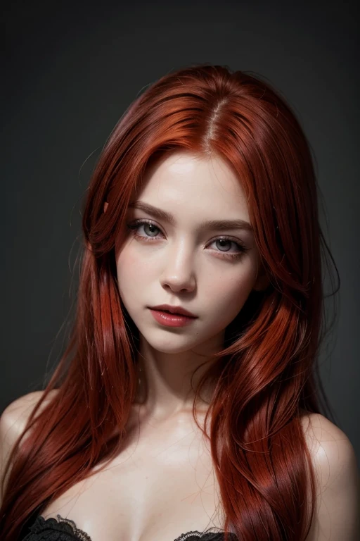 photograph of a naked 13 year old girl, (pale white skin), (red hair), ((bangs)), (highly detailed face:1.4) (seductive) (((eyeliner))), ((emo)), (background inside dark, moody, private study:1.3) POV, by lee jeffries, nikon d850, film stock photograph ,4 kodak portra 400 ,camera f1.6 lens ,rich colors ,hyper realistic ,lifelike texture, dramatic lighting , cinestill 800, ((full petite body))