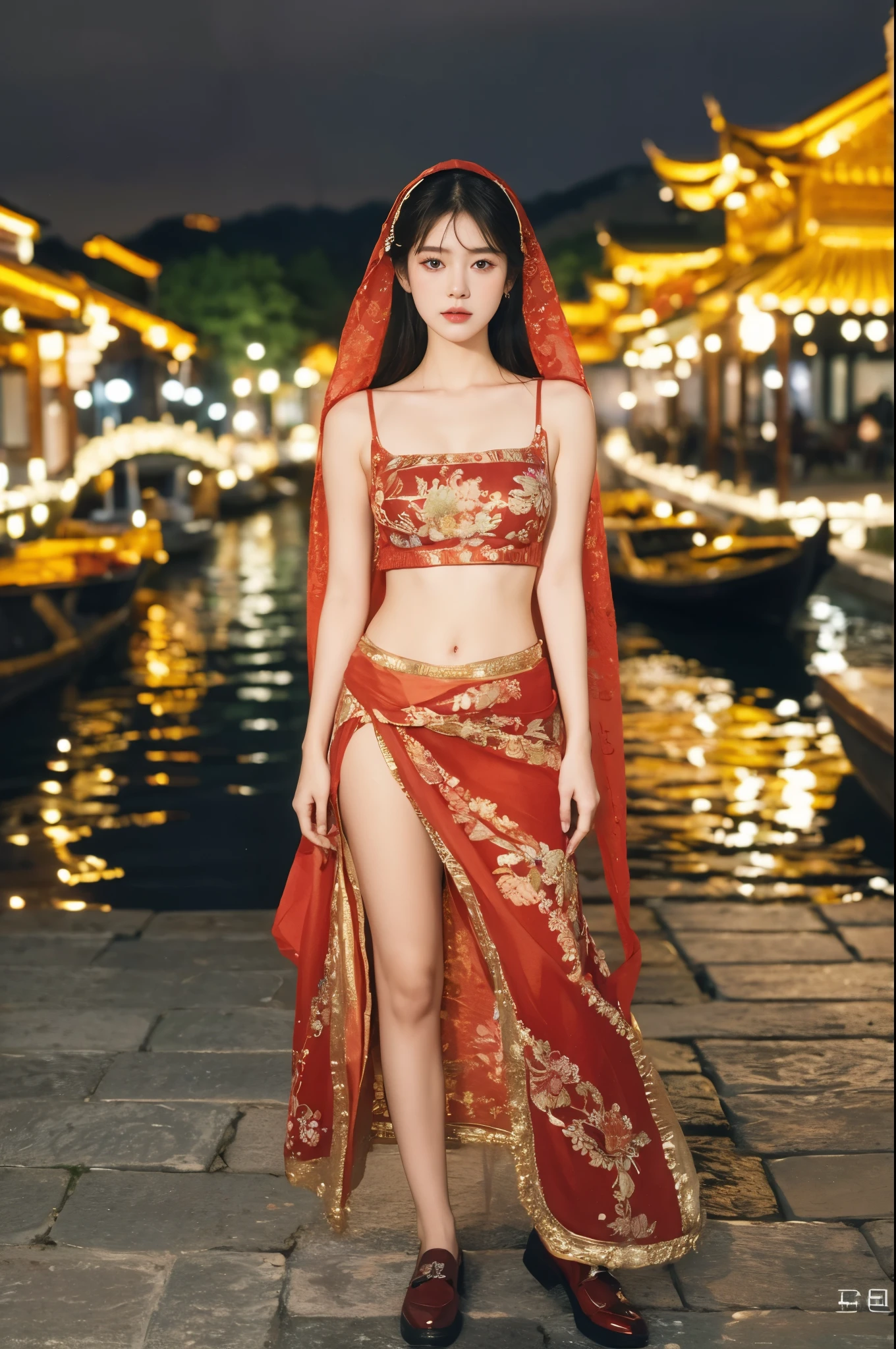 Masterpiece, absurderes, Highly detailed:1.3), dream-state, Digital painting beauty, (Sitting, mature, Slim, Slender,) view the viewer, (Masterpiece), (Best quality:1.2), absurderes, Intricate details, skin indentation, cleavage, Huge breasts, (Highly detailed skin:1.2), (author：Alphonse Mucha Echo Chernik Megan Laura Cho Bingqiang), Sharp focus, Soft and colorful, Centered, symetry, picure, Intricate, voluminetric lighting, Beautiful, rich deep color, Ultra detailed, Digital painting, Mysterious magic, Focused, lush colors, Canon Eos 5d Mark IV and Fujifilm Superia X-TRA 400 film, (Extremely detailed oil painting:1.2), Glow effects, godrays, handpainted, Renders, 8K, rendering by octane, 4 d cinema, blender, Dark, Super delicate atmosphere 4K, cinematic sensual, Sharp focus, humorous illustration, great depth of field, Masterpiece, colours, 3d octane render, 4K, concept-art, trending on artstationh, Hyperrealistic, Vivid colors, Extremely detailed CG unifies 8K wallpapers, trending on artstationh, trending on CGSociety, Intricate, High detail, Dramatic，1girll，Outdoor photography，(at the desert)，Spread your legs，（Red transparent gauze dress），（Red veil），{（Red stockings）}，Abdominal exudate，（Red sexy lingerie），（（（leg loops））），neck rings，Tattooed with，（（Wear a bracelet，choker necklace））（full bodyesbian：1.5