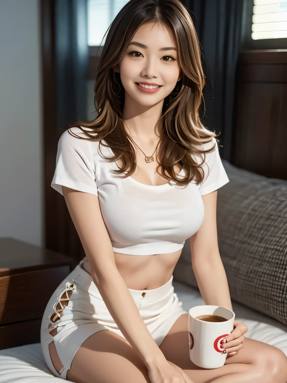 Taiwanese beauty,Dress sexy,At the coffee shop,appointment,Drink coffee