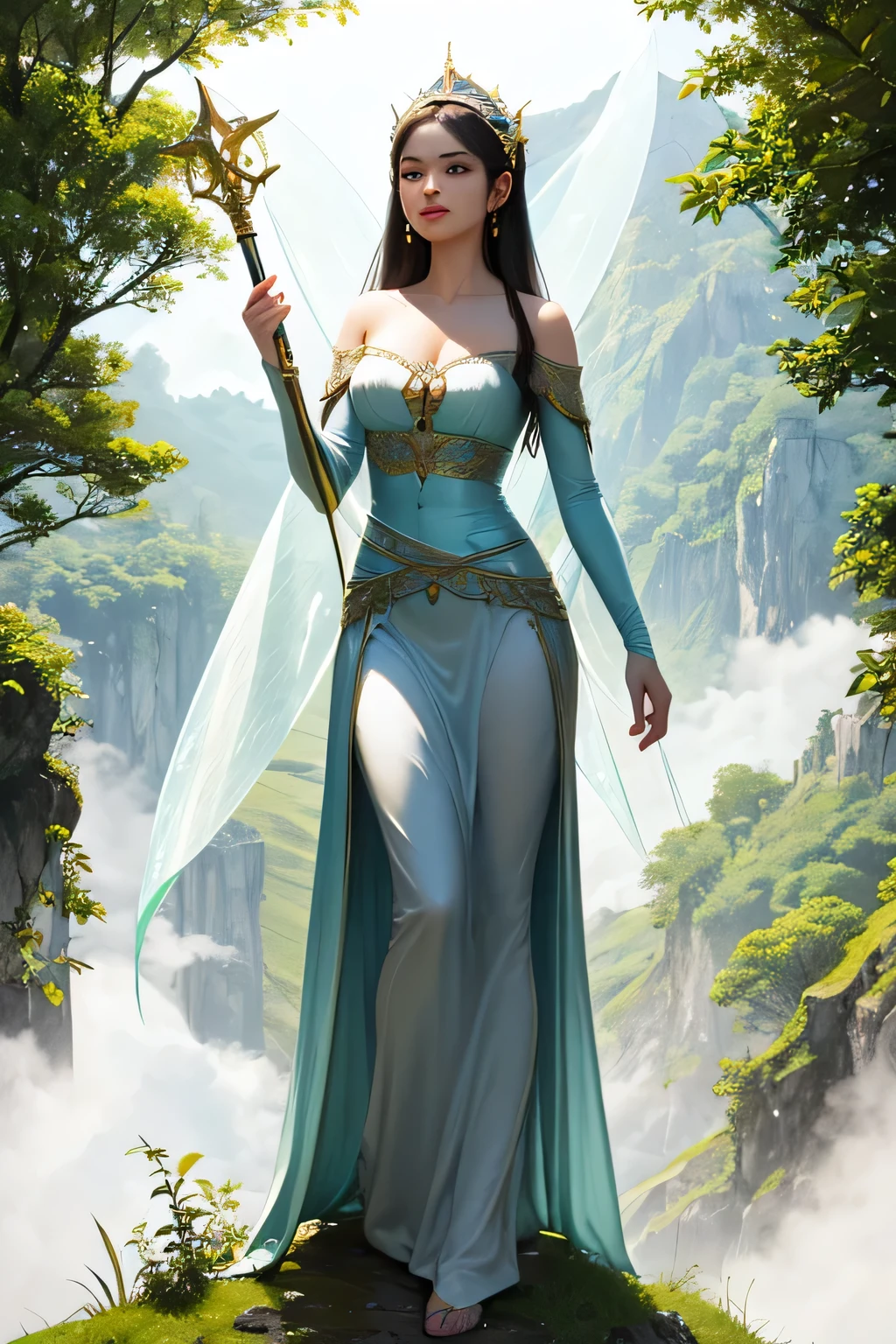 Splash Art, A close-up of liquid glowing gorgeous lady made of color,  Golden, White, pastel, green, silver, filigree, filigree detailed , , Color drops, Plague waves,  splash style of color paint, hyper detailed intricately detailed, illusory engine, Fantastical, intricately details, Splash screen, Complementary colors, fantasy, concept-art, 8K resolution, Deviantart's masterpiece, Oil painting, Heavy strokes, paint drips, splashart, , Fantasy art,  author：yanjun cheng, Guviz, by Atey Ghailan, greg rutkovsky, greg tocchini,,  sakimichan , Bovoort, Art germ, Phlegm sputum, phlegm. concept-art, Center the composition for perfect composition, Centered, intricated pose, iintricate, looking toward the viewer