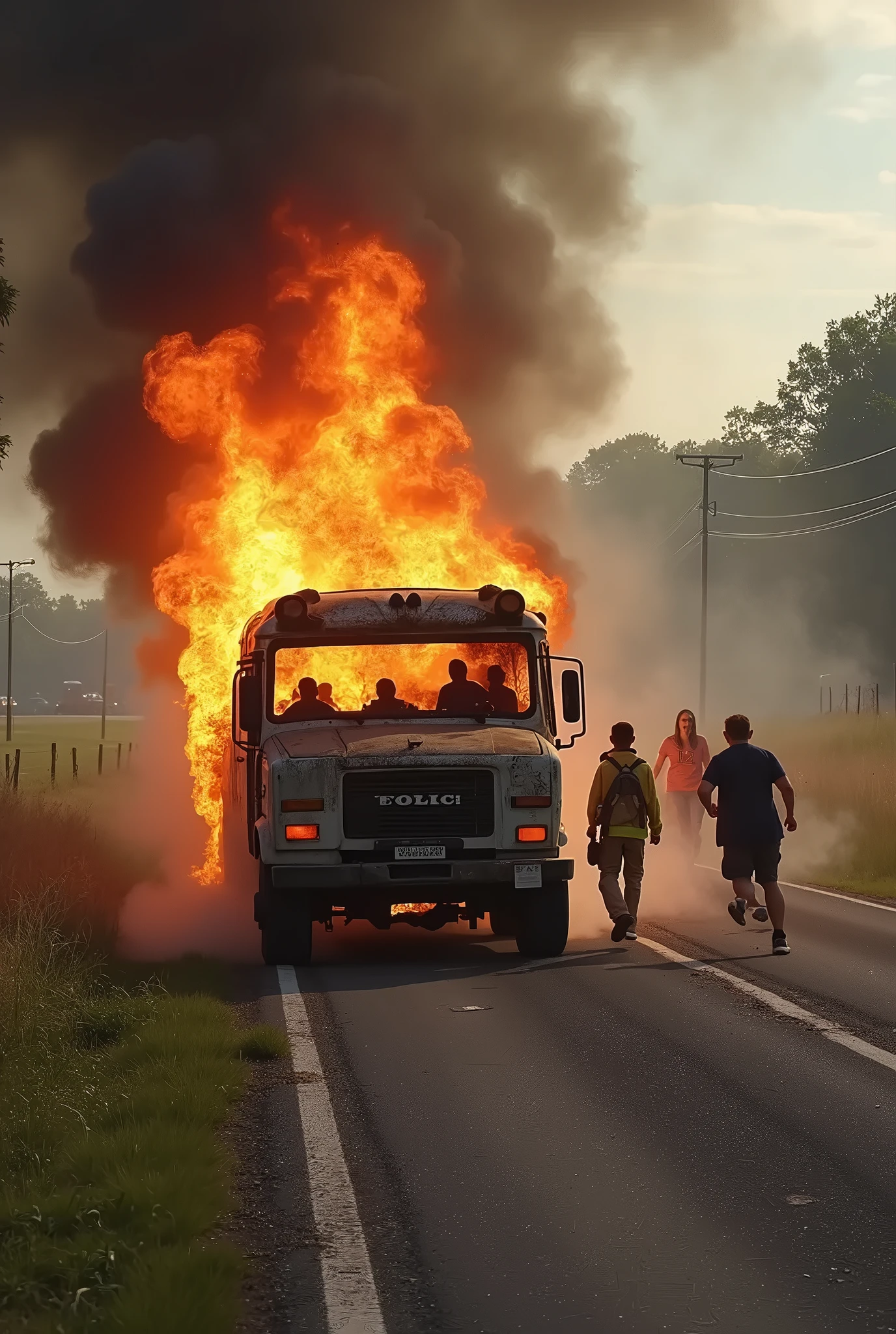 (8k, raw photo), (((4 gigachads doing wheelie with bicycles))), ((burning island cabin)), best quality