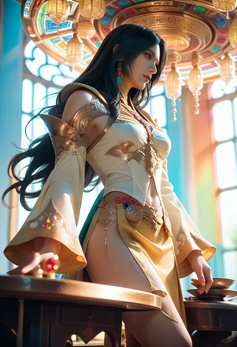 (Golden Ratio,Tabletop, Best Quality, Best Quality, beautifully、beautiful:1.2), Very detailed, colorful,Best details, (adult,1,One Girl, Alone, Final Fantasy 12 Ashelia, Long Hair, Black Hair、Straight Hair,Asheria Costume, Big Breasts:1.3 , 20m rise mini skirt,{{{Raise your knees、sit on the living room couch, Spread your legs:1.4}}},{{{Skirt flip:1.5, Showing off French cut lace panties:1.4,Camel Toe:1.25}}},Thigh-high boots, Thighs Thighs Thighs Thighs, gem,A look of contempt,,,Trying to trample,真From below:1.5,From below,