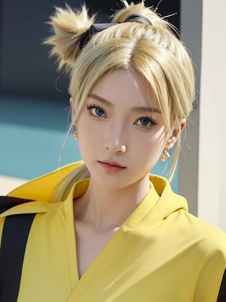 Temari yellow hair Ponytail Very beautiful, tiktok video, talking , very cute features, cute features, 8 k ultra realistic, live footage, iphone video, live, real footage, trending on artstatoon,