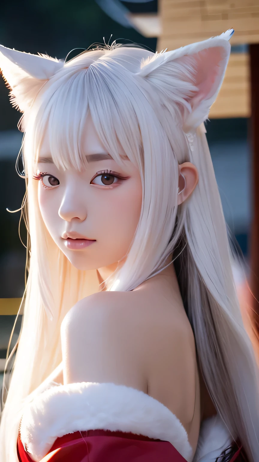 highest quality, Realistic, 8K, High resolution, 1 Girl, woman, (Skin dents), (Portraiture:0.6), nice, ((White Background, ?????, Small breasts:1.65)), (Long brown hair in twin tails, Parted bangs:1.4), Watching the audience, (1 Girl eyes Watching the audience:1.6), Realistic, (Bokeh), (Closed Mouth, smile:1.3), nice, Purelos Face_V1:1,Upper body close-up、