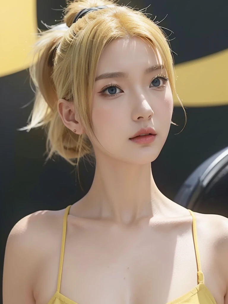 Temari standing yellow hair Ponytail 4 Very beautiful And the body is nice tiktok video, talking , very cute features, cute features, 8 k ultra realistic, live footage, iphone video, live, real footage, trending on artstatoon,