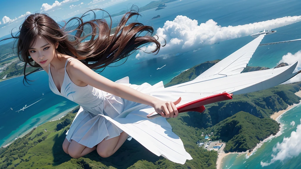 A woman who flies with wings, Soaring in the sky, Floating in the sky, Her body doesn&#39;t touch the ground, Sky view, Beautiful girl with two-meter long hair, Big breasts, Shiny black hair, Very red lips., (หน้าBig Breasts, Big Breasts), (Correct posture), Full body, Has angel wings, Has devil wings, All 6 types of wings are together., Large wings, Wide, powerful wings, The wings are located behind the shoulders., The position of the wings is behind the shoulders., Wings are located on the Scapula., There are 12 wings., Wings on wings, Complex wings, 6 wings, Wings of God and Wings of Demon, Different wings, Different wings but together, Extreme Conflict, An angel with both godly and demonic wings., (sexy), (Realistic images, Maximum resolution, 16k), (Amazing body, Small waist, hips raised, small thighs, Long slender legs, ผอมthin), Big tits, Large breasts, Plump breasts, เสริมหน้าBig Breasts, ตัวเล็กหน้าBig Breasts, Impressive size, A major rift, Angel&#39;s wings, The Demon Lord&#39;s Wings, Wings of opposite poles, Good and evil, The perfect difference, There are many different types of wings on the shoulders., No matter how far away you look, the beauty of the face is the greatest., Wings are at shoulder level., angel & Demon, Wing All, (Small accessories), (Long black hair), Side lock, Red eyes, Collarbone, Youthful face, nose blush, Smile at the audience, Masturbation, Take a break, Full body, (Big breasts, The chest is soft and fluffy., Plump Breasts, Big breastsโต, Big breasts, Big breasts, The chest is soft and fluffy., Plump Breastsอิ่ม, Eye-catching chest), (thin, Small waist, hips raised, small thighs, Long legs), (Full body), (Perfect proportions, Anatomically correct, Proportional anatomy), (See the whole body, เหมือนFull body, Visible in all parts of the body), [Big, full breasts, Swollen breasts, Emphasize the breasts to be bigger, Eye-catching breasts], The noble queen, Clouds Sky, Processed correctly, The composition of a complete picture, An angel flying in the sky with beautiful wings., Above the clouds, Angel in the sky, Angel&#39;s wings, The Demon Lord flies in the sky