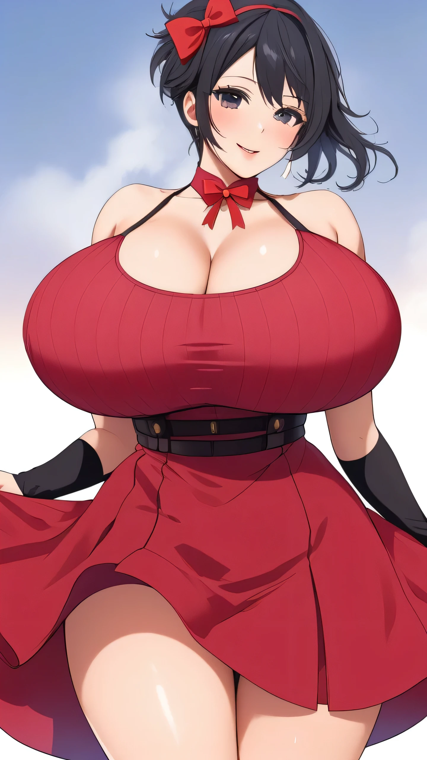 big lips, Brown hair, pink eyes, japanese face, improve, improve grin, two sides up, huge breasts, Wide hips, sexy, detailed, pink room, Hits, (evil smile1.4), kawaii, skirt lewd, lewd, GOOD, lewd costume, lewd shirt,  choker, lewd skirt, lewd shirt,navel piercing,ropa interior lewd