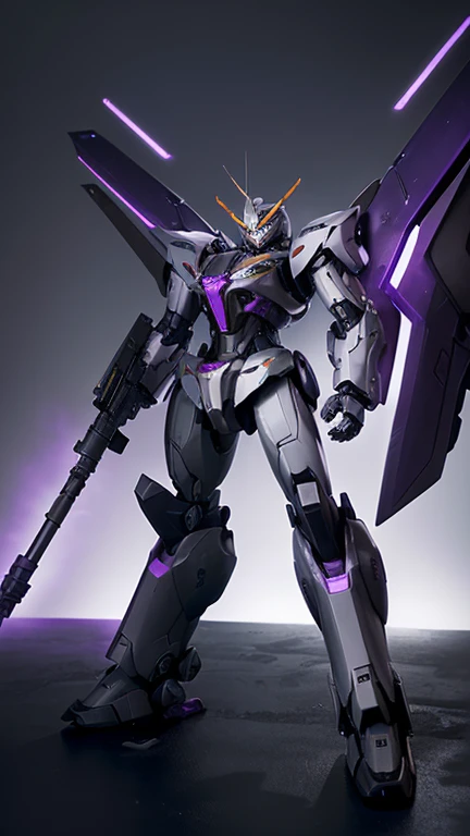 (side))，((Mecha))，Purple、gray shell，，(The dark gray and purple mech exudes darkness in its design. 