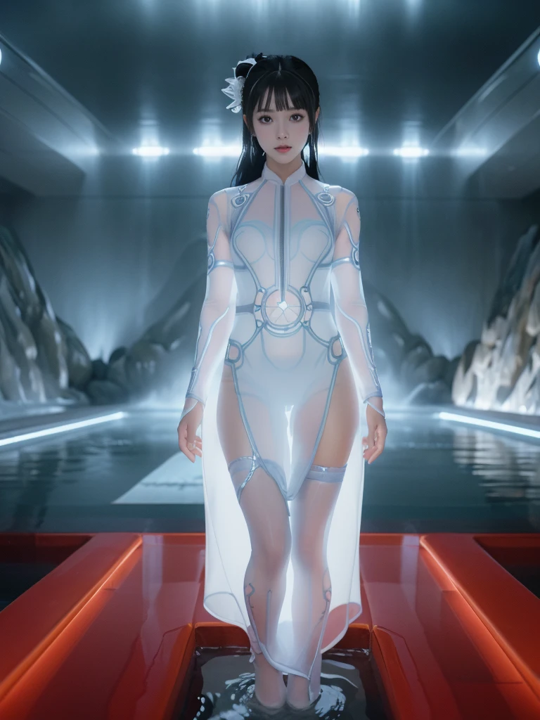 the original god,Raiden general,swimming uniform,Bigchest,fleshy legs,Raised sexy,Little mom feeling,White swimsuit --auto
