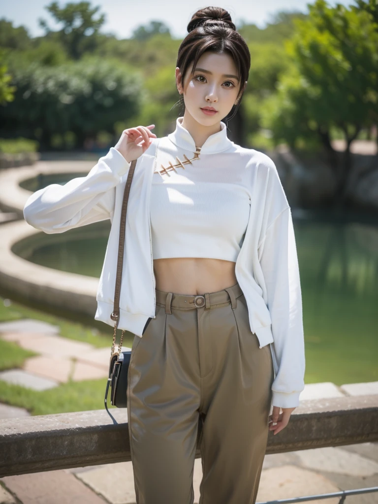 Tenten standing Stylish very beautiful And the body is nice tiktok video, talking , very cute features, cute features, 8 k ultra realistic, live footage, iphone video, live, real footage, trending on artstatoon, 