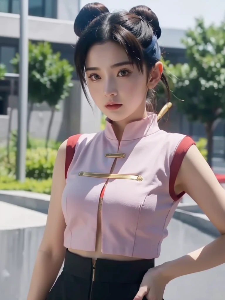 Tenten standing stylish,Very beautiful And the body is nice tiktok video, talking , very cute features, cute features, 8 k ultra realistic, live footage, iphone video, live, real footage, trending on artstatoon, 