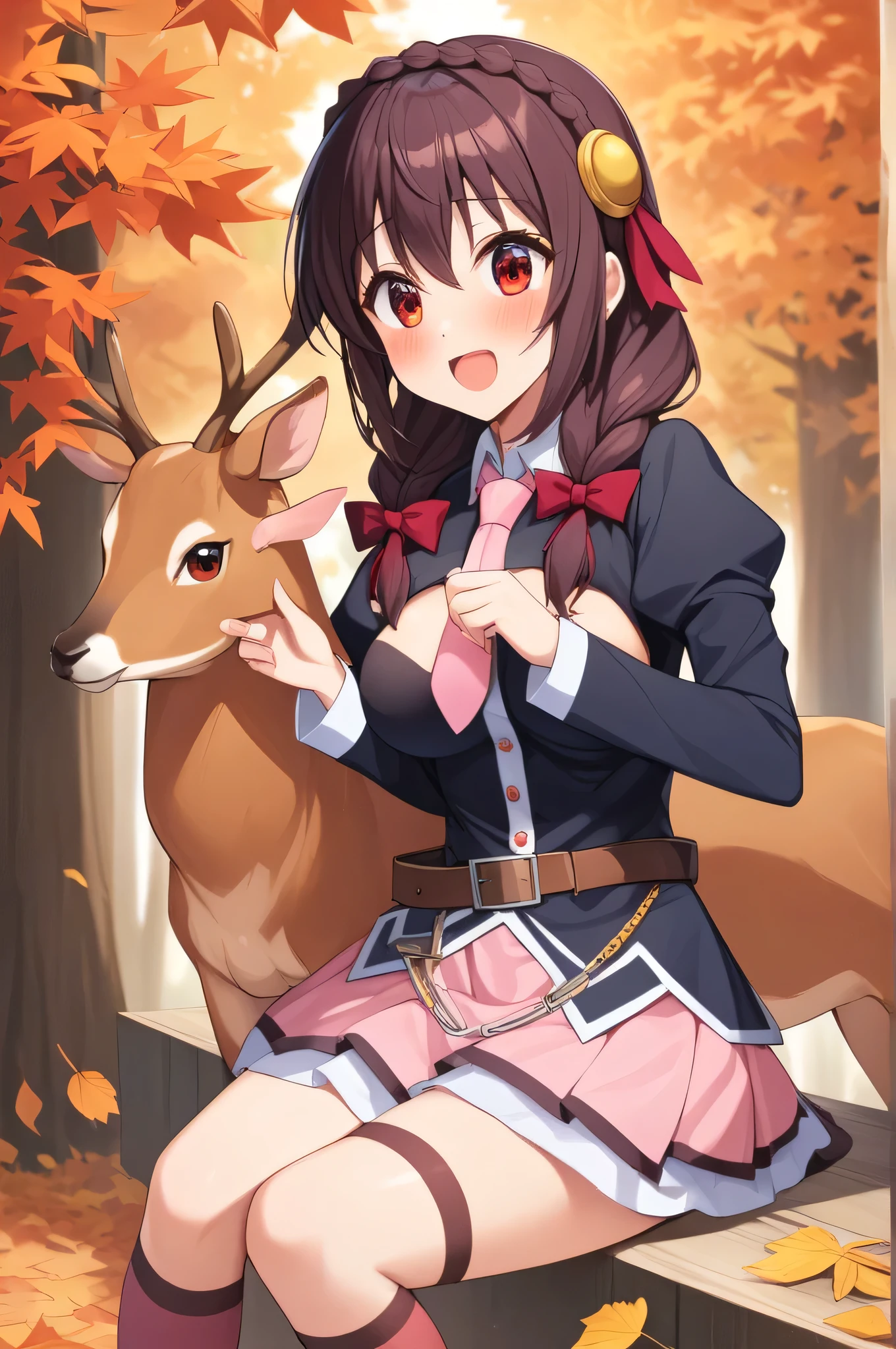 cowgirl position, back shot,love juice pussy juice deer girl furry　brown long hair　deer ears　red ribbon in hair　white kimono　small breasts　nipple　pussy　Hairy skin　cute　beautiful　best image quality　highest quality　very delicate　mysterious　in the forest
