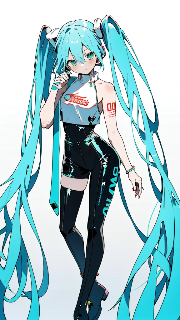 ((full body)),masterpiececolorful,The best quality in the best condition,Alone,One Girl,boots,Green Eyes,High resolution,View your audience,Stand on your own two feet,(( racing miku)) ，Hatsune Miku, Portrait of Hatsune Miku, Hatsune Miku Short Hair, Vocaloid, Hatsune Miku portrait, Mikudayo, 青緑色の髪のanime, Hatsune Miku Cosplay, Hatsune Miku's Face, animeスタイル4 K, anime, 魅力的なanime，midjourney，Colorful portraits