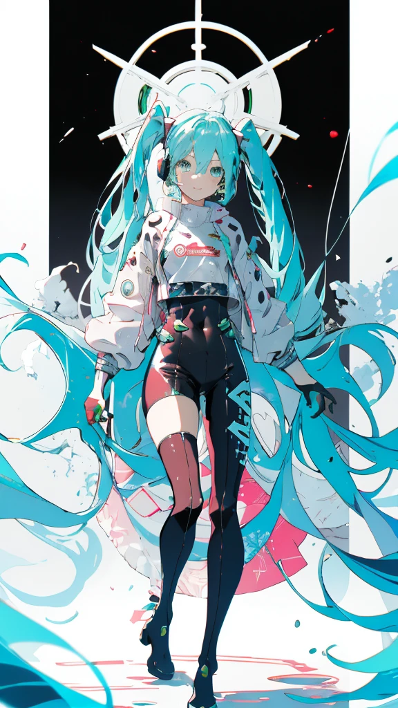 ((full body)),masterpiececolorful,The best quality in the best condition,Alone,One Girl,boots,Green Eyes,High resolution,View your audience,Stand on your own two feet,(( racing miku)) ，Hatsune Miku, Portrait of Hatsune Miku, Hatsune Miku Short Hair, Vocaloid, Hatsune Miku portrait, Mikudayo, 青緑色の髪のanime, Hatsune Miku Cosplay, Hatsune Miku's Face, animeスタイル4 K, anime, 魅力的なanime，midjourney，Colorful portraits