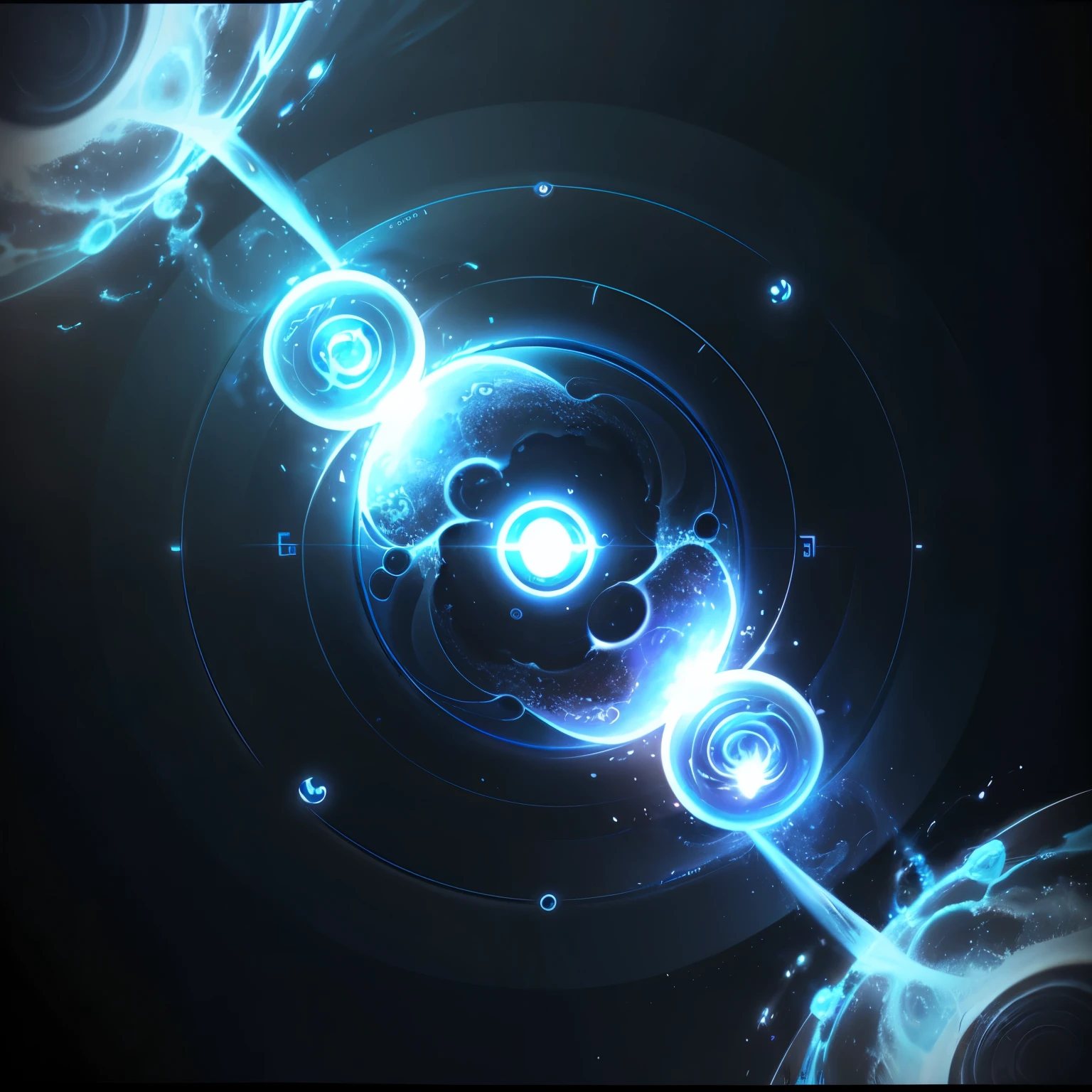 Logo Design，Close up of a blue and white circular object on a black background, 3D Logo, Mana flows around, torus energy, Avatar pictures, Mobius, swirl, swirling, Ouroboros, computer generated, Unreal Engine, 3d icons for mobile games, Generated, Mobius strip shaped planet, body fluid, body fluid sim