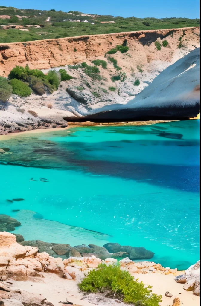 arafed view of a rocky cliff and clear blue water, a picture by Alexis Grimou, unsplash, les nabis, turquoise water, island with cave, view from the sea, puddles of turquoise water, blue waters, turquoise ocean, red sea, incredibly beautiful, azure blue water, clear blue water, white stone arches, cyprus