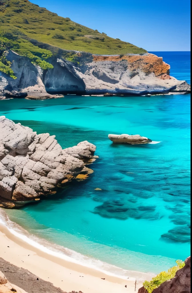 arafed view of a rocky cliff and clear blue water, a picture by Alexis Grimou, unsplash, les nabis, turquoise water, island with cave, view from the sea, puddles of turquoise water, blue waters, turquoise ocean, red sea, incredibly beautiful, azure blue water, clear blue water, white stone arches, cyprus