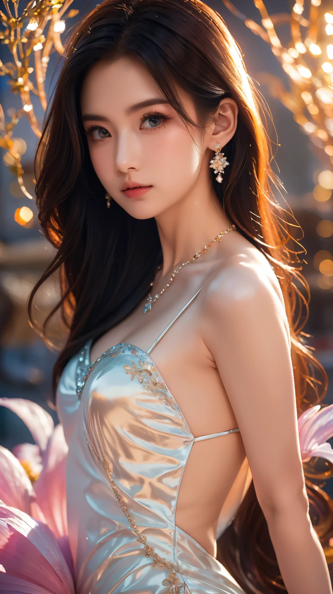 deep sea，Which，bubble，Alexandrite eyes and hair,Shell decoration, Gemstone Necklace, shell，Fish scale white dress, , (Dynamic Lighting:1.2), light, Beautiful, Beautiful eyes, Sharp pupils, Boundary depth written, bokeh, Clear focus, (Very detailed, bloom, shine:1.4), Many small bubbles，Mermaid Princess