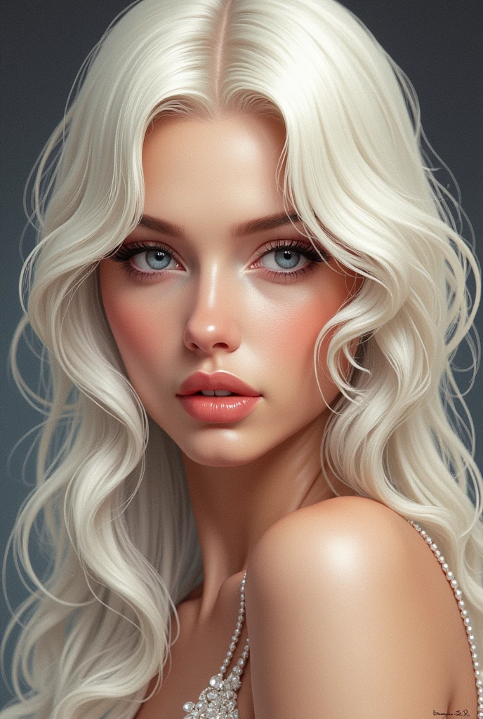 cool beauty, ivory glossy silky hair, make up, amorous and lewd expression, captivating eyes, perfect proportions, tarot card backgrounds, delicate and dynamic textures, contrasts of light and shadow, 2.5D, digital graphic CG, ultra detailed, absolutely resolution, best quality, line art, watercolors