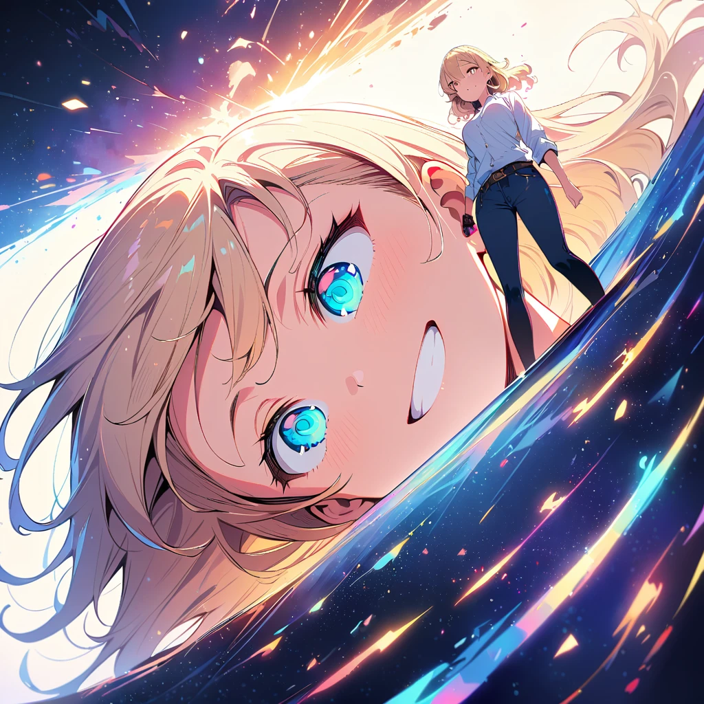 Perfect Anatomy, Watch the audience, One Girl, Alone, White background, Ultra-fine illustrations, Very detailed, Dynamic Angle, Beautiful details, 8k, Anime Style, (Shining Eyes, A more beautiful face), break,Dynamic Angle, Full Body Shot, break smiling amidst the カラフル scenes